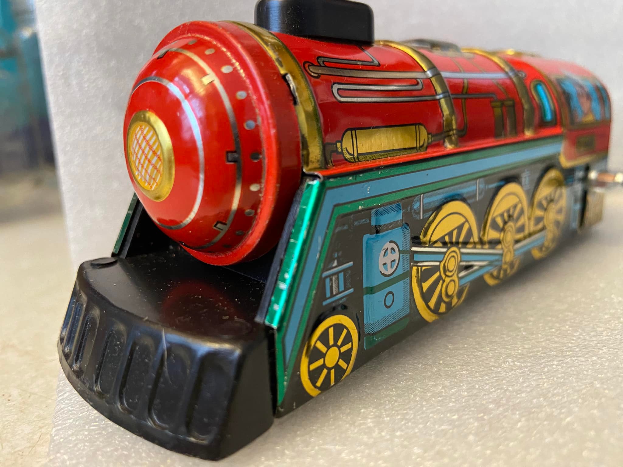 The Overland Express. A tin toy , wind up with real train whistle  display picture 1