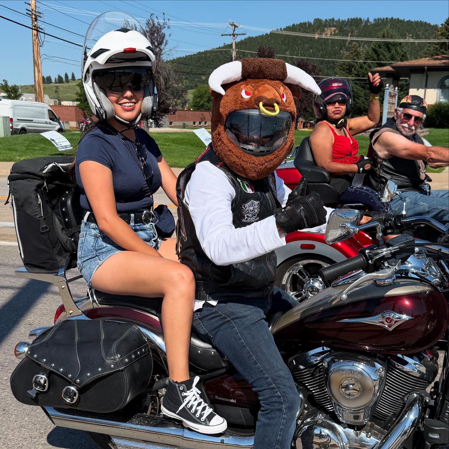 attach fur to motorcycle helmet Cover - Rainbow Long Your bunny motorcycle helmet cover will not only turn heads but will also protect your expensive lid from dust Motorcycle Helmet Cover - Rainbow