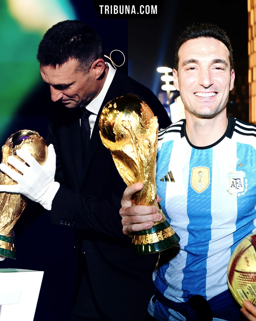 Tribuna - Lionel Scaloni brought the World Cup trophy to today’s World ...