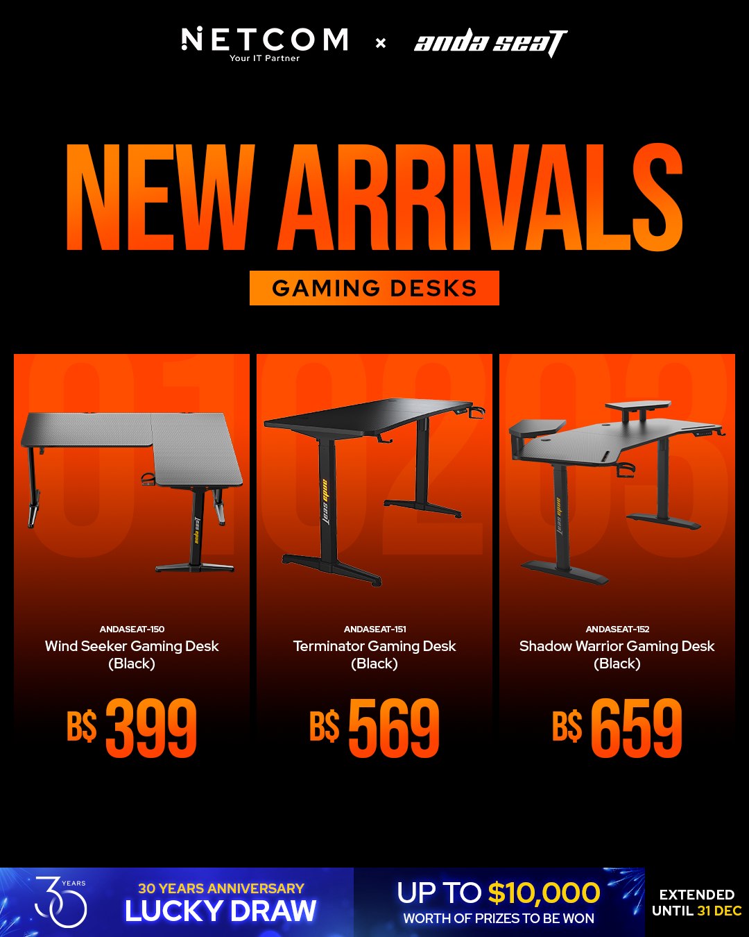 Netcom - 🖥️ Dominate Your Space: New AndaSeat Gaming Desks Have Arrived ...