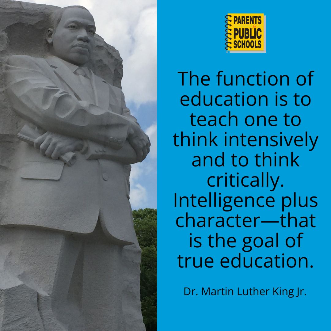Parents - “The function of education is to teach one to think ...