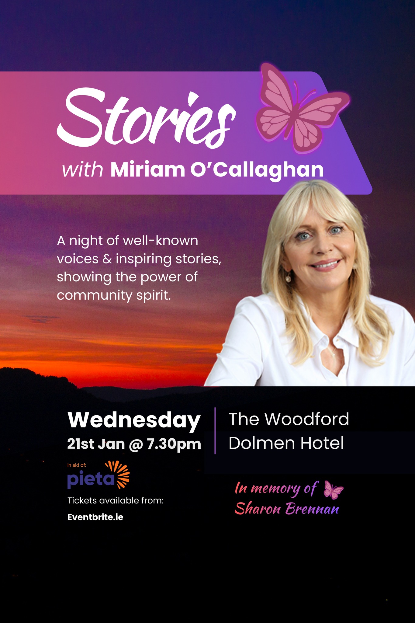 Woodford - “Stories, with Miriam O’Callaghan” is a special charity ...