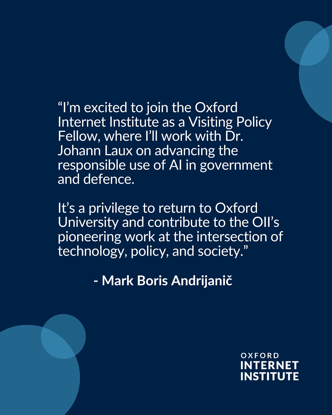 Oxford Internet Institute, University of Oxford - Delighted to welcome ...