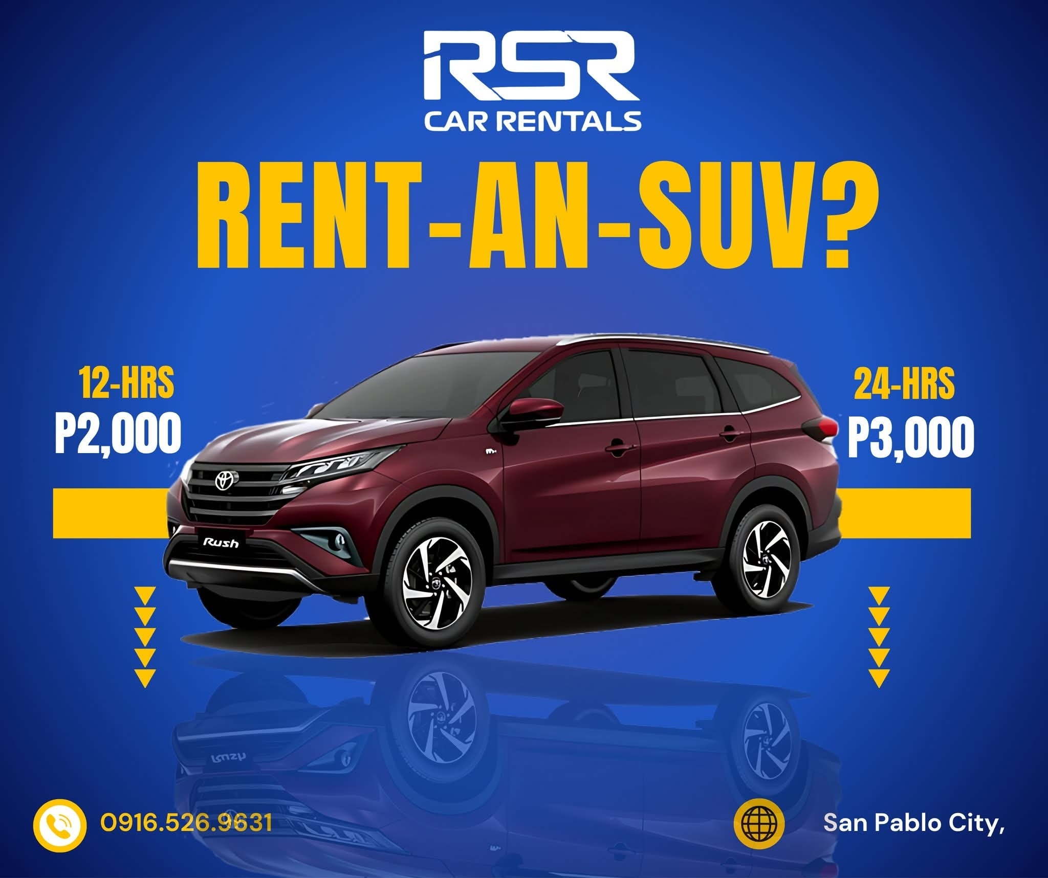 RSR Car Rentals | San Pablo City