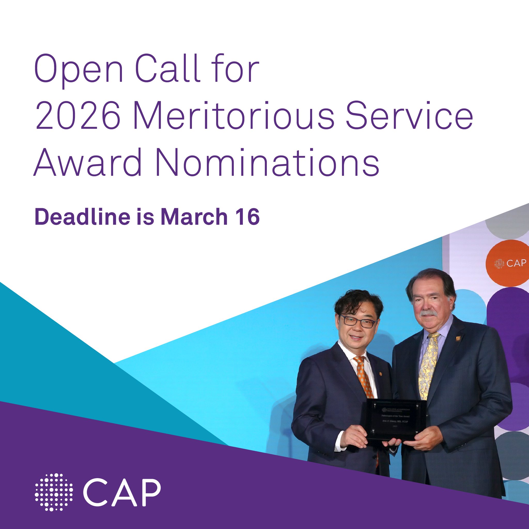 2026 CAP Meritorious... - College of American Pathologists | Facebook