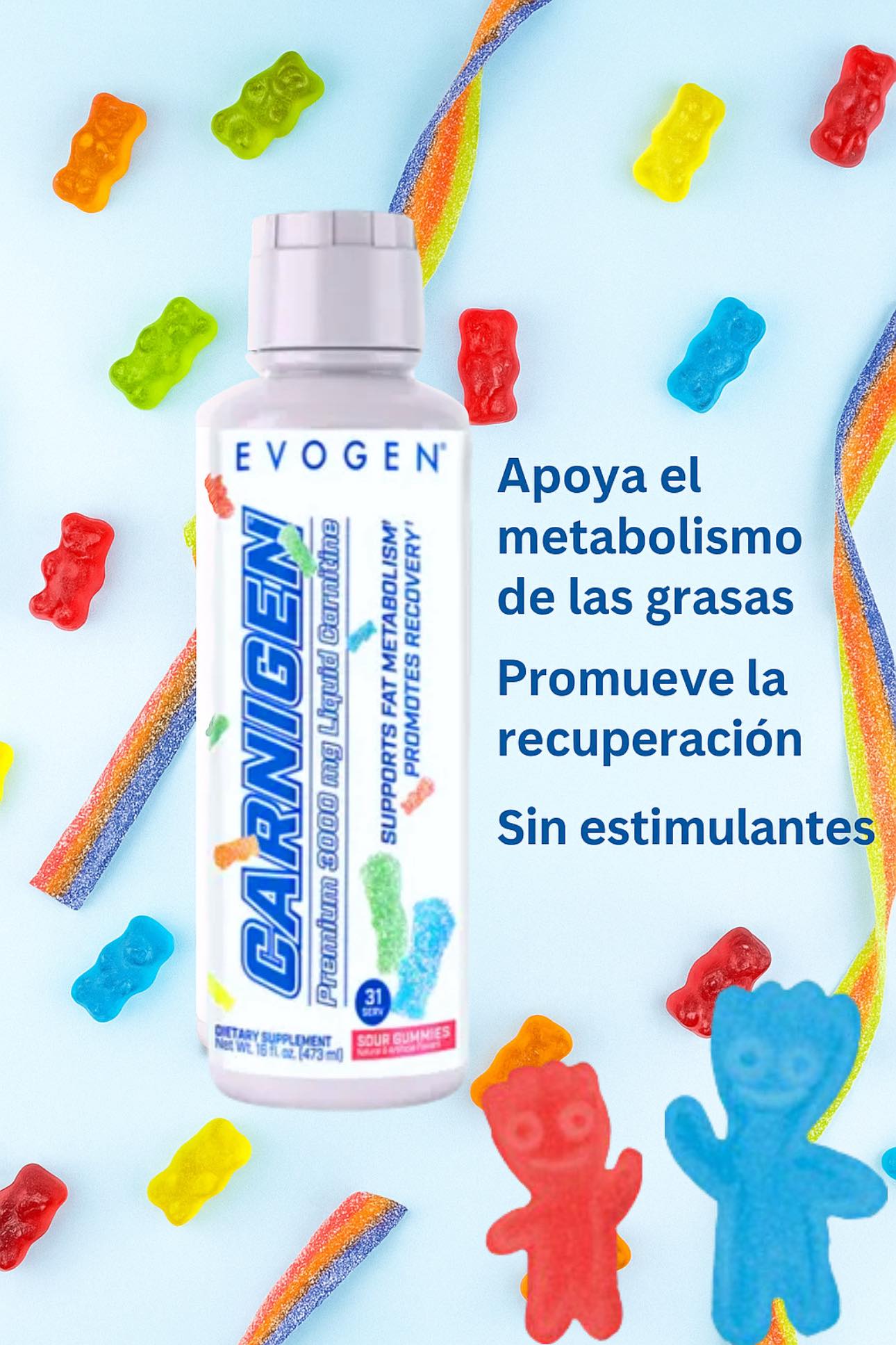 l carnitina gomitas nuevas ácidas cargadas de L-Carnitina que te ayudan a mejorar tu rendimiento🏋️‍♂️, apoyar la quema de grasa y sentirte con más energía durante el día🏃‍♂️ L-Carnitine w/ Fucoxanthin Nutritional Age_13+ Years BPC157:20mg