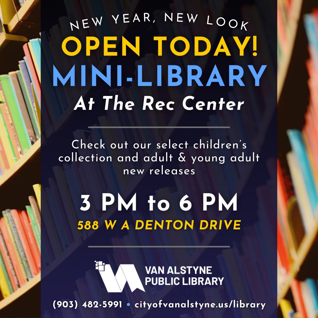 Van - Our mini-library is now open! Join us from 3 pm to 6 pm at the ...