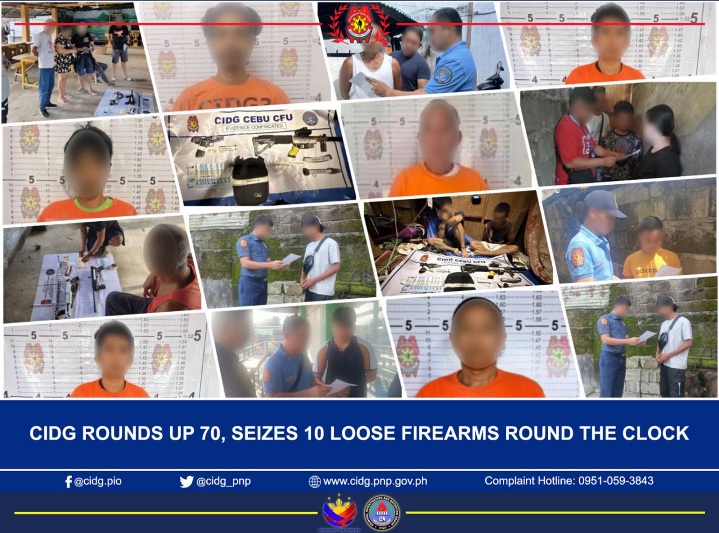 Criminal - CIDG ROUNDS UP 70, SEIZES 10 LOOSE FIREARMS ROUND THE CLOCK ...