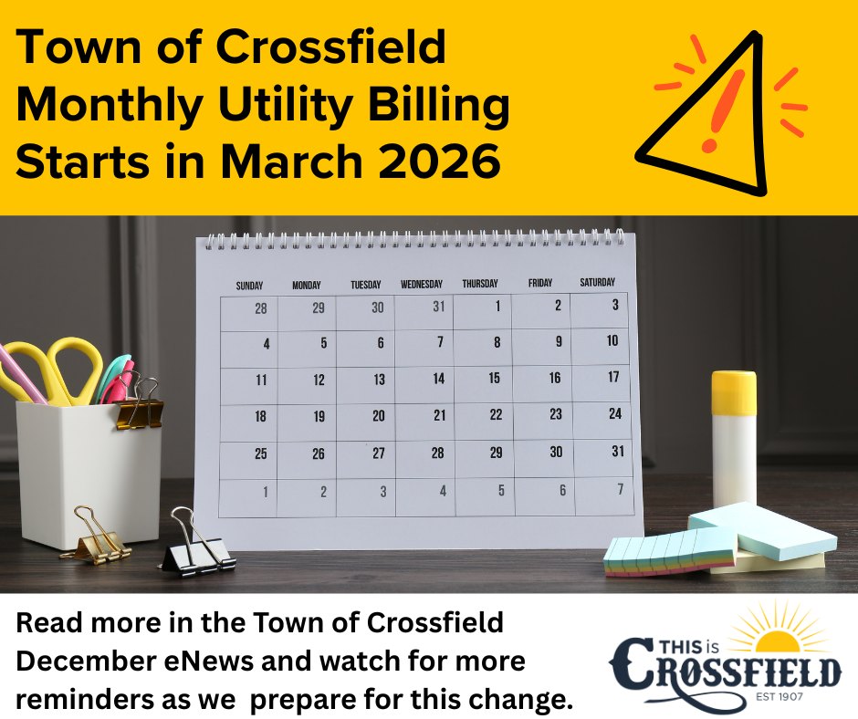Town - Heads up! Starting in March 2026, the Town of Crossfield is ...