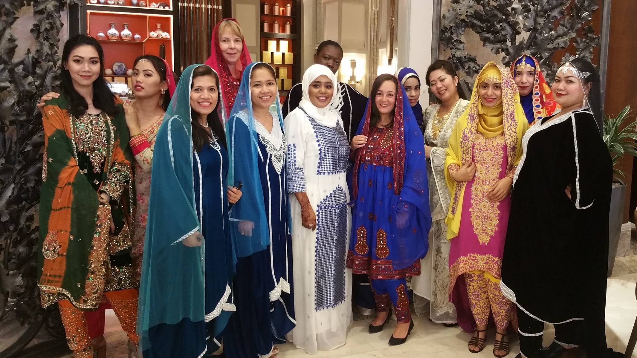 ladies dress in oman Sheraton Hotel celebrating the Omani Women's Day by dressing-up the Omani National all day! #sheratonoman #omaniwomensday #arabianprincess #muscat #oman img_yellow