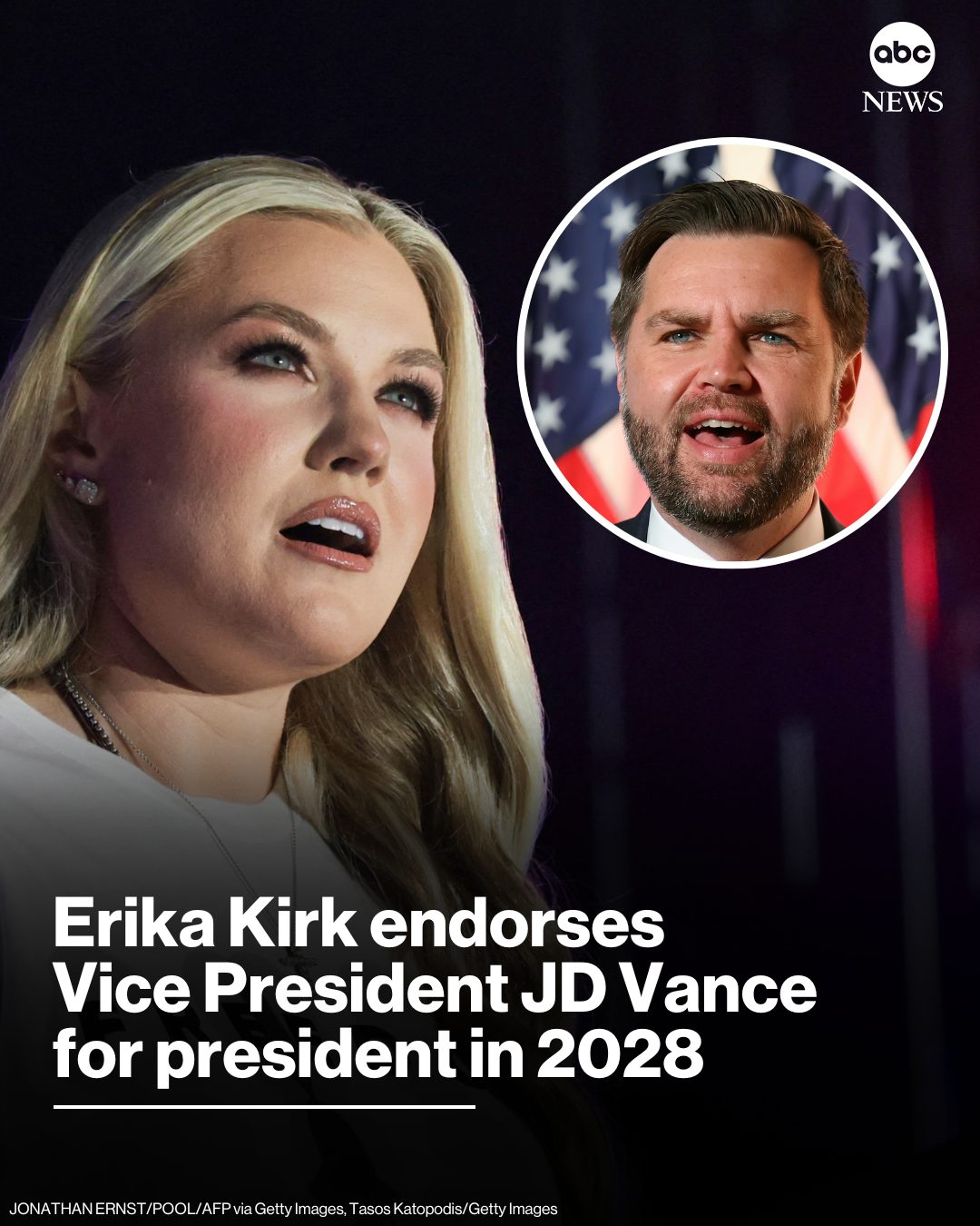 ABC - Erika Kirk endorsed Vice President JD Vance for president during ...