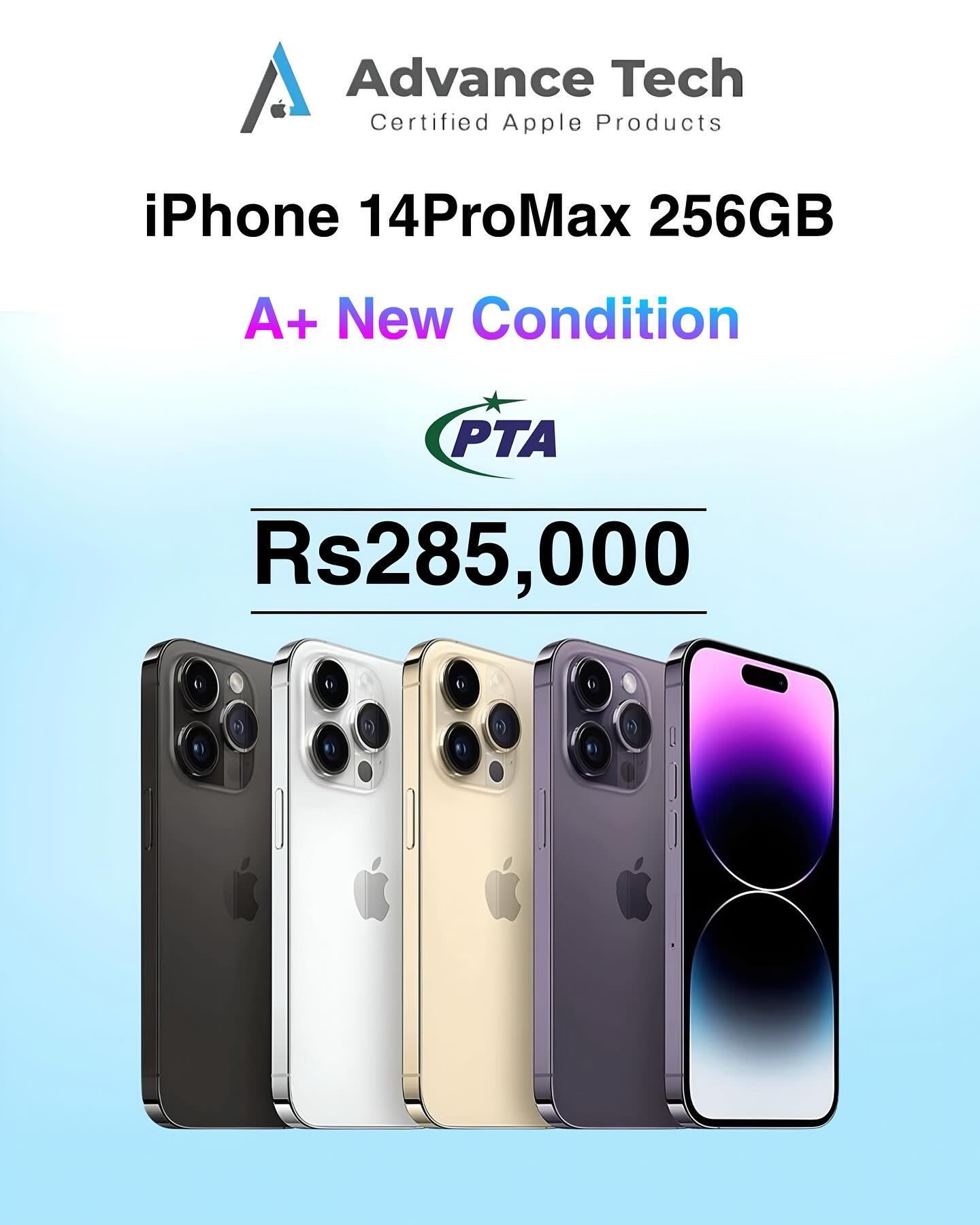 iPhone 14ProMax -256GB -Physical Esim -A+ Condition -All colours 