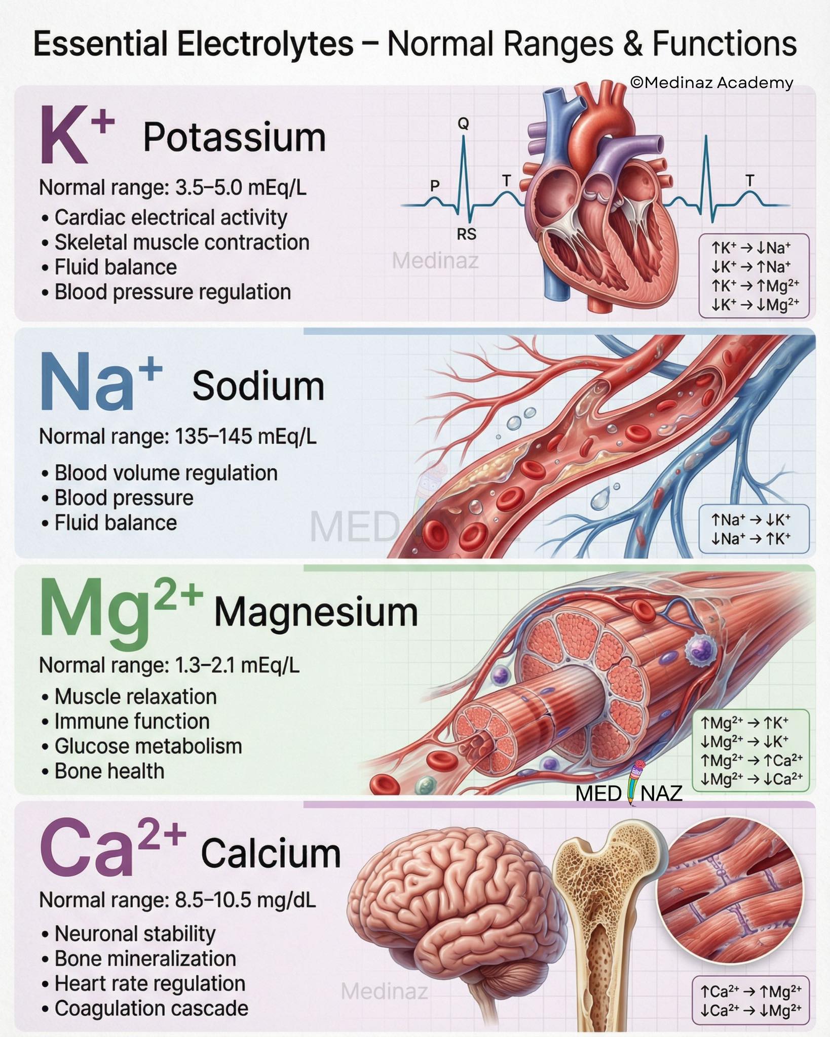 Medinaz Academy - Essential electrolytes points to remember | Facebook
