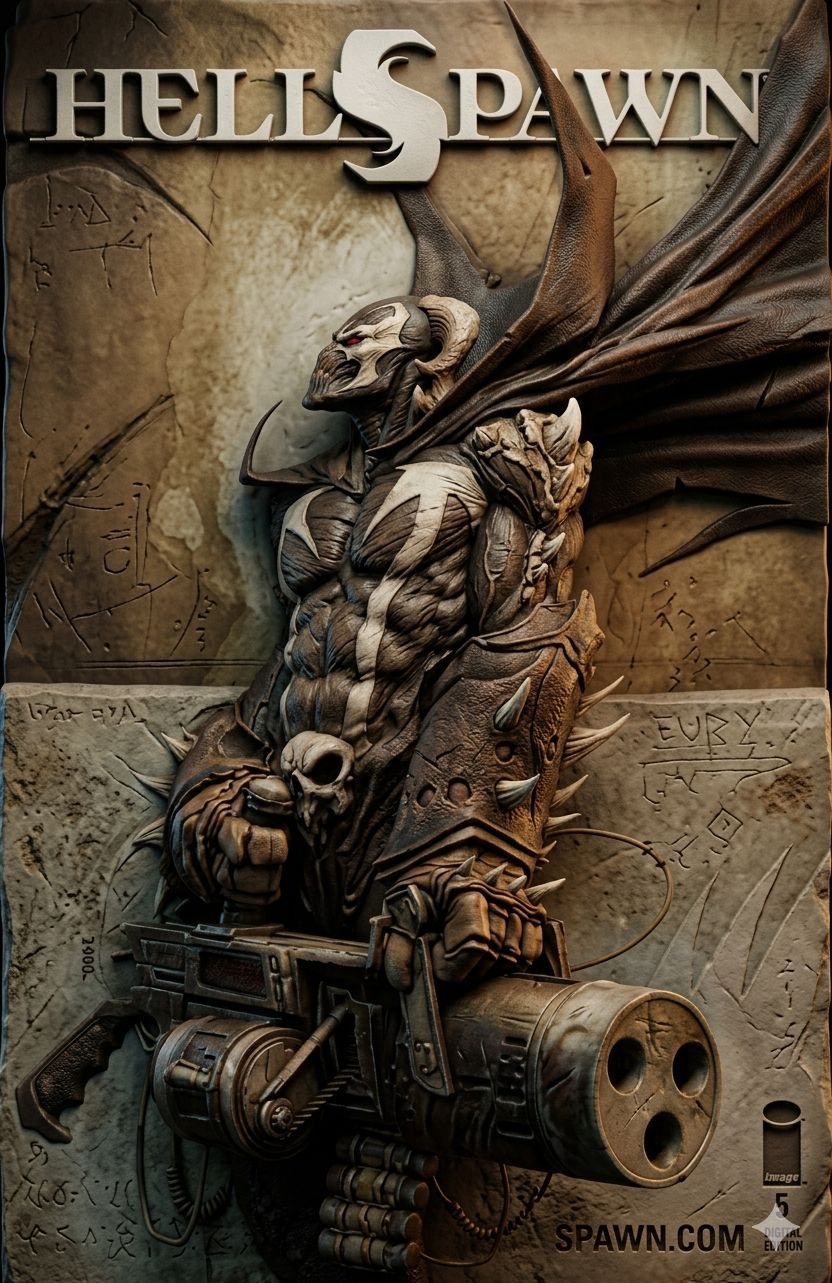 Hellspawn #5 reimagined cover art by Ashley Wood