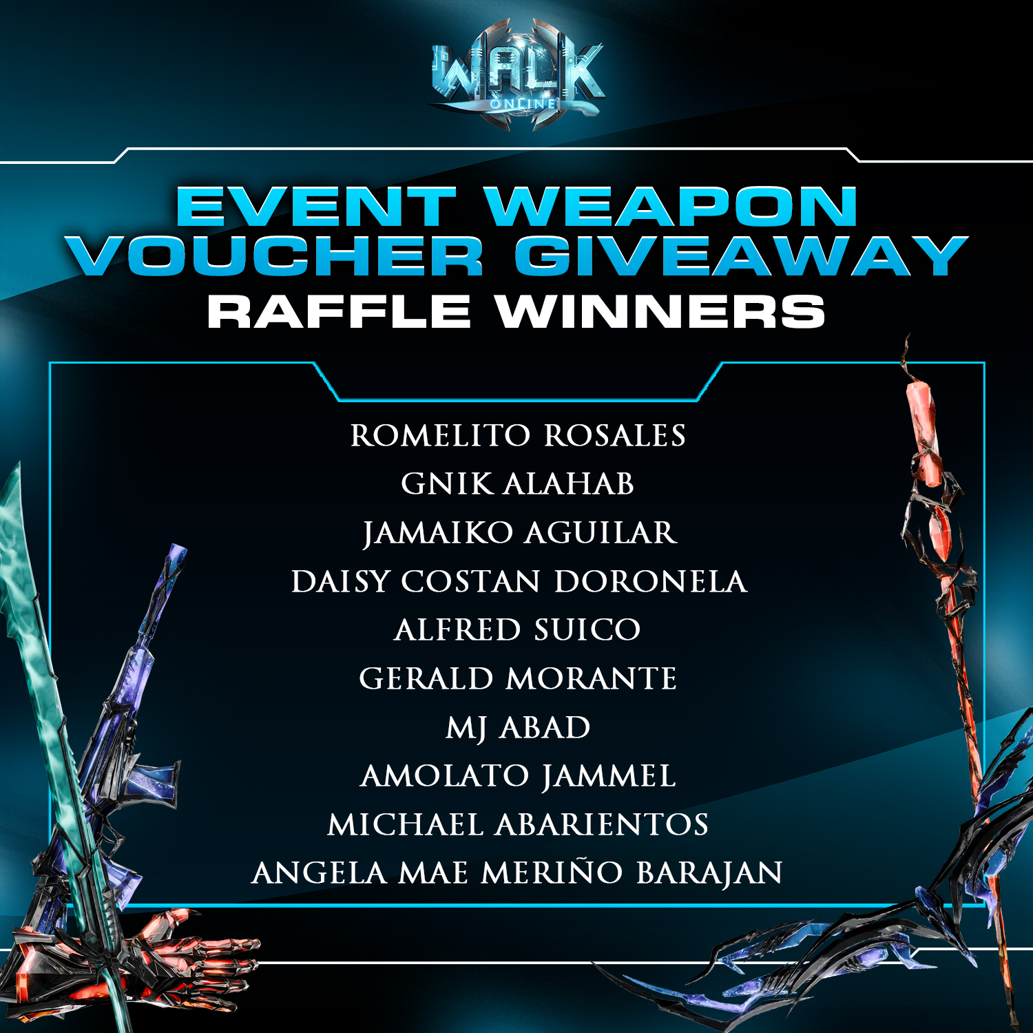 Walk - Congratulations to the lucky winners of the durational EW ...