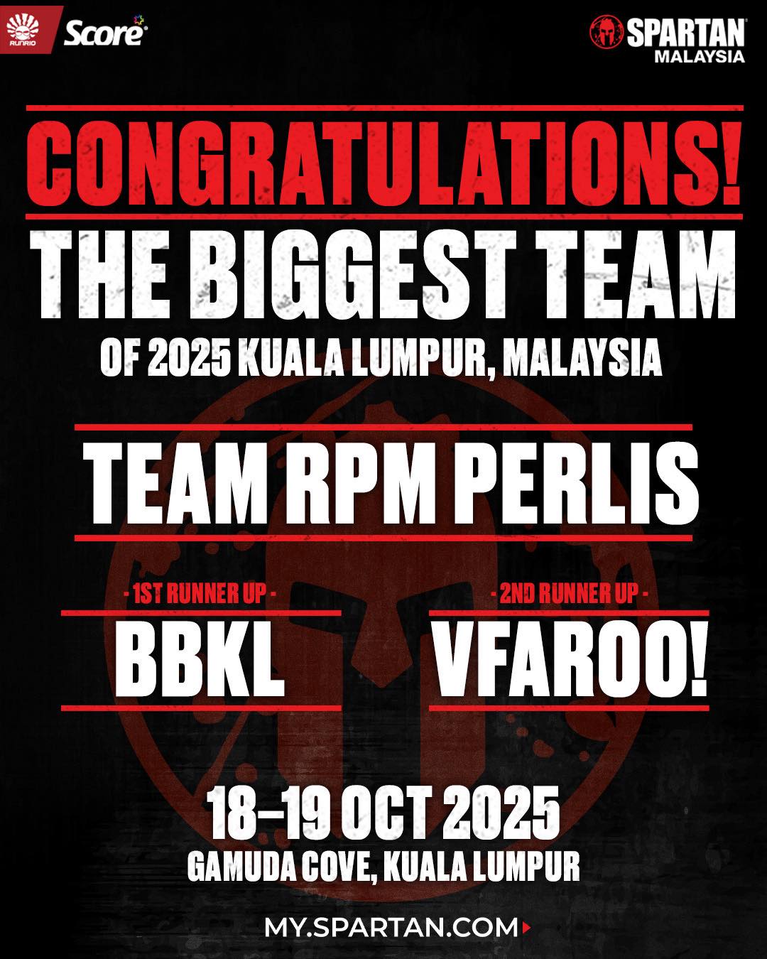 📣 Congratulations , Team RPM... - Spartan Race Malaysia | Facebook