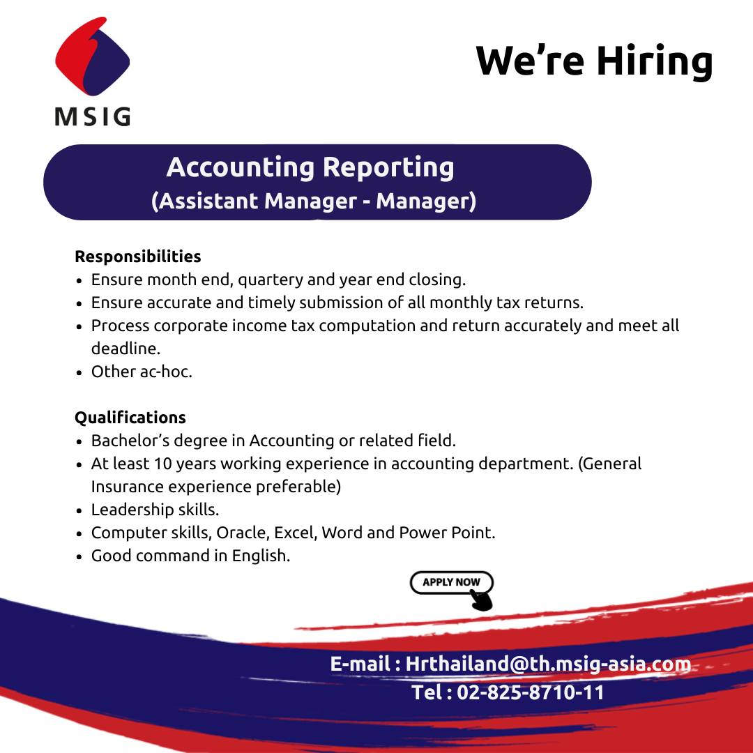 MSIG Thailand Careers | Bangkok