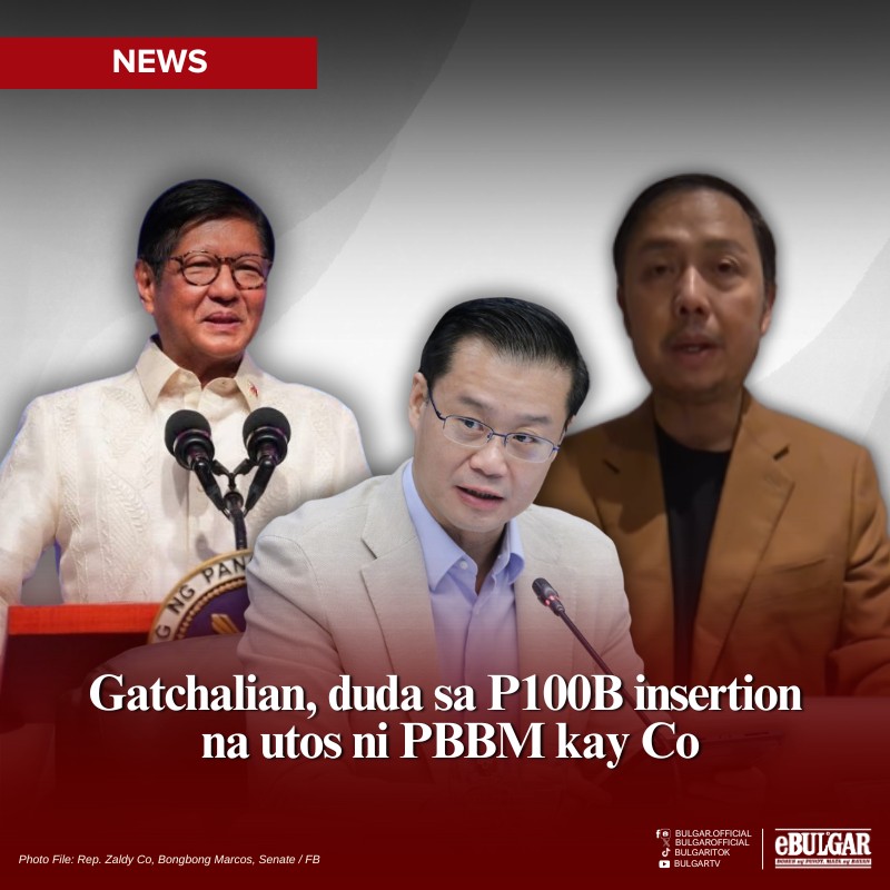 BULGAR - Sinabi ni Sen. Sherwin Gatchalian na duda siya sa pahayag ni ...