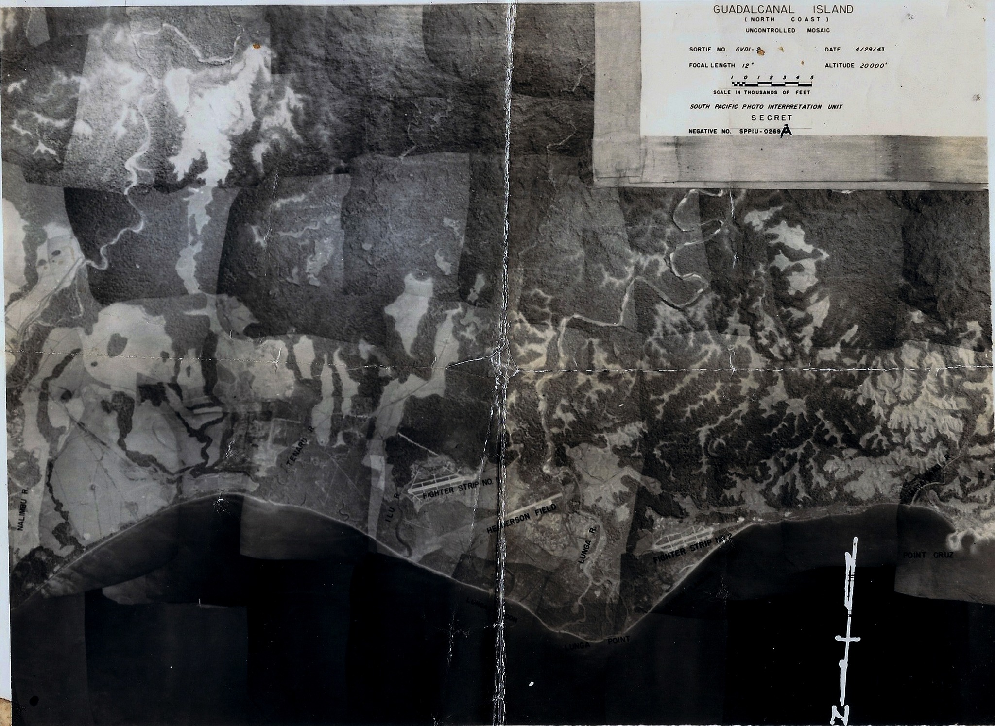 Guadalcanal - A 20,000 ft mosaic photograph over Lunga Point, April ...