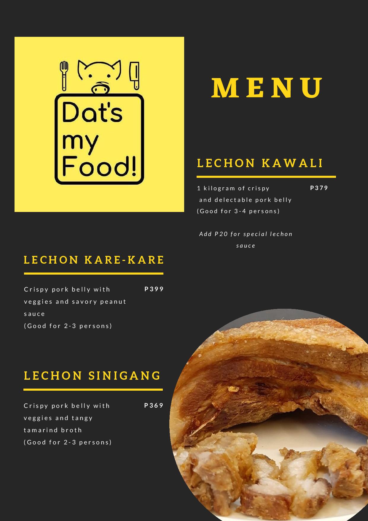 Dat's my Food - Our menu is now up for everyone to see! 👀... | Facebook