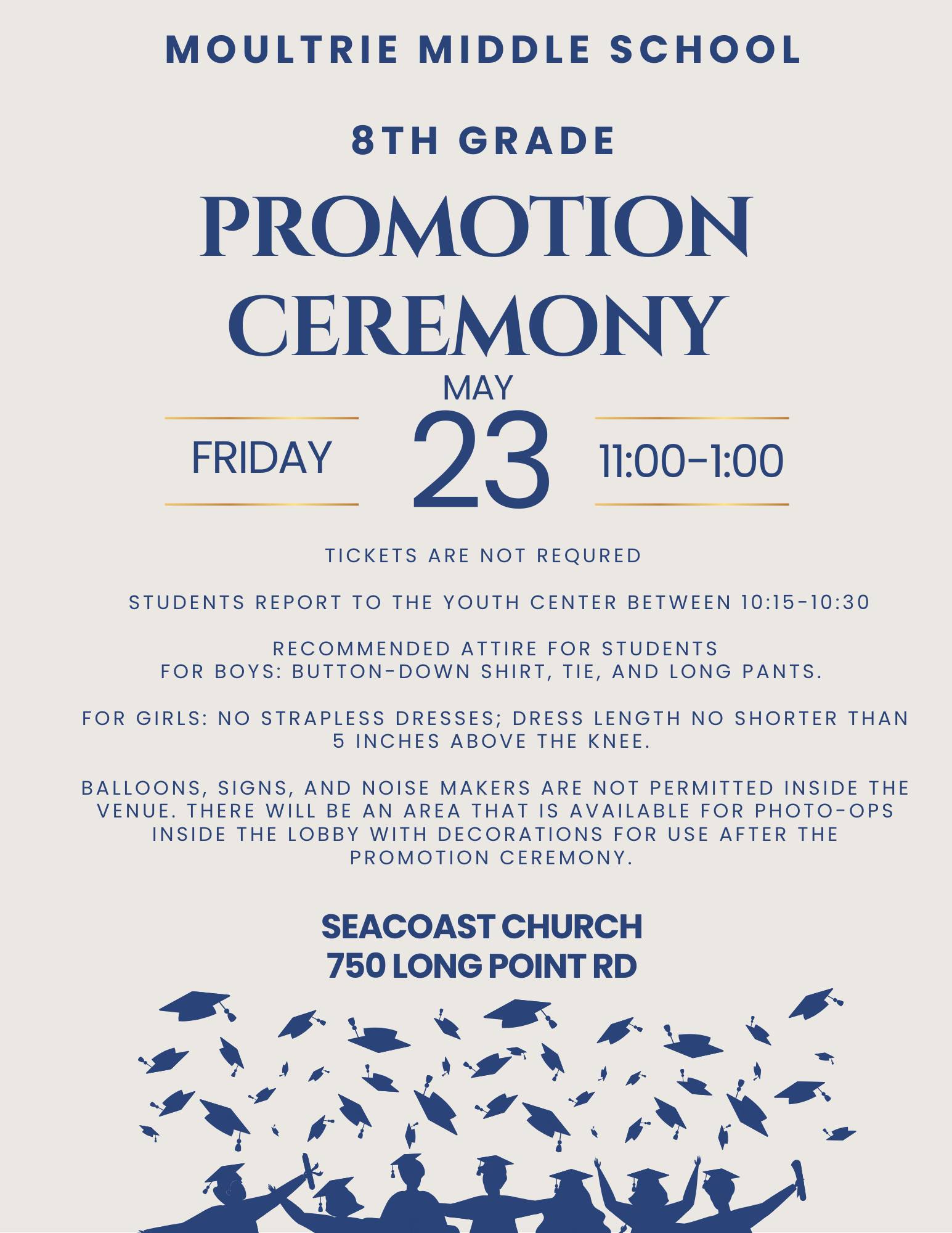 Moultrie - We are looking forward to Friday's 8th grade promotion ...