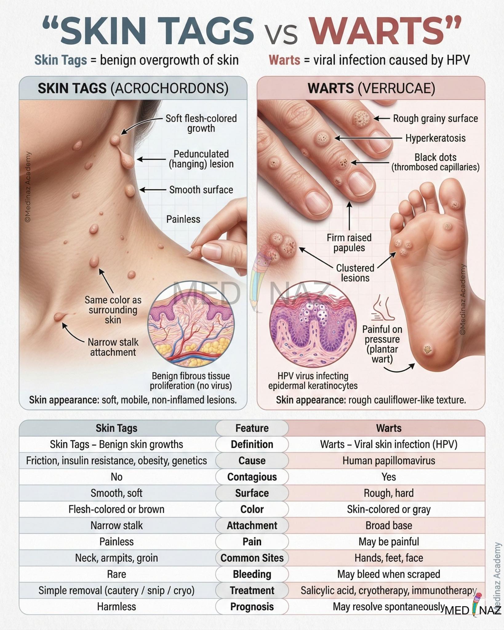 Medinaz - Skin tags Vs Warts | Facebook