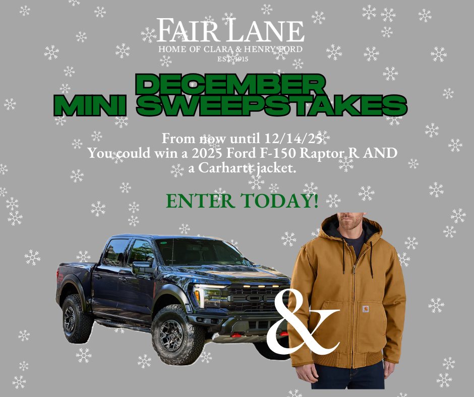 Fair - Don’t Miss Our LAST mini-sweepstakes of the year! Now until 12 ...