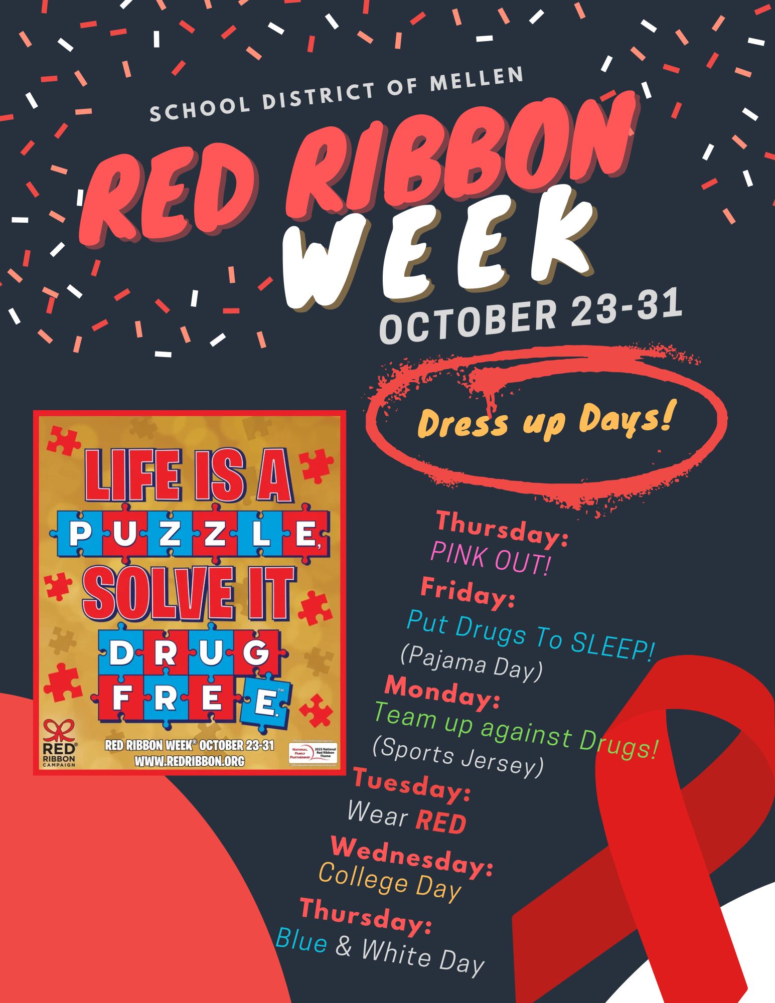 🎀 Our Red Ribbon Week Dress Up... - School District of Mellen | Facebook