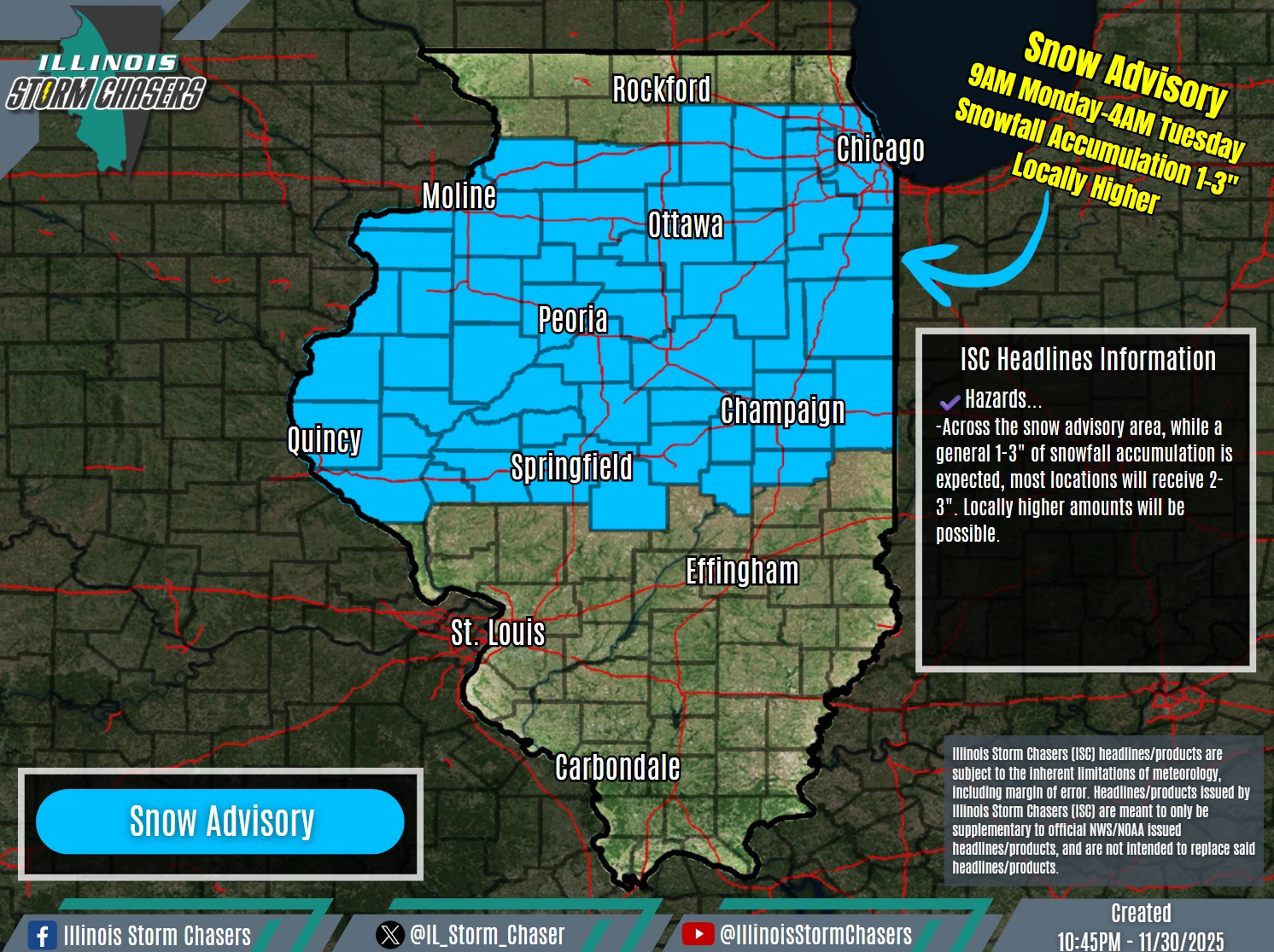 Illinois - Our ISC forecasters have issued a 