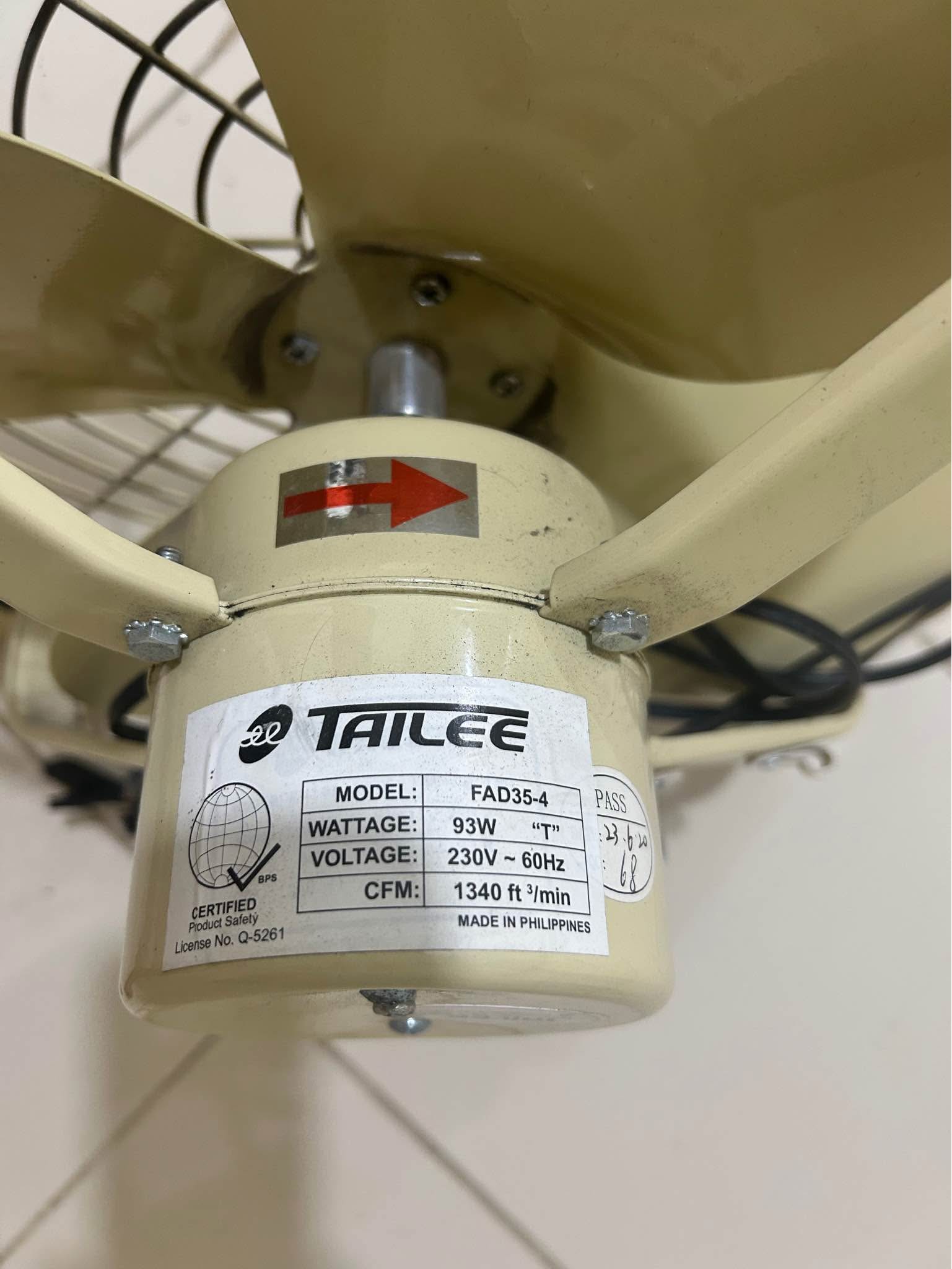 Tailee Model FAD35-4 230V 93watts (Size: 16 inches x 16 inches) - Fans ...