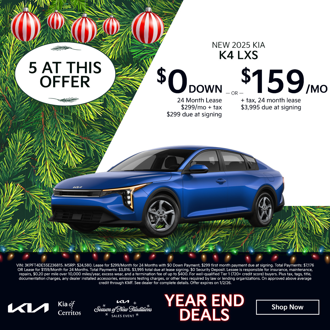 Year-End Deals are happening now at Kia of Cerritos. The Season of