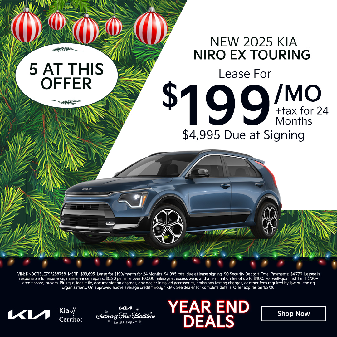 Year-End Deals are happening now at Kia of Cerritos. The Season of