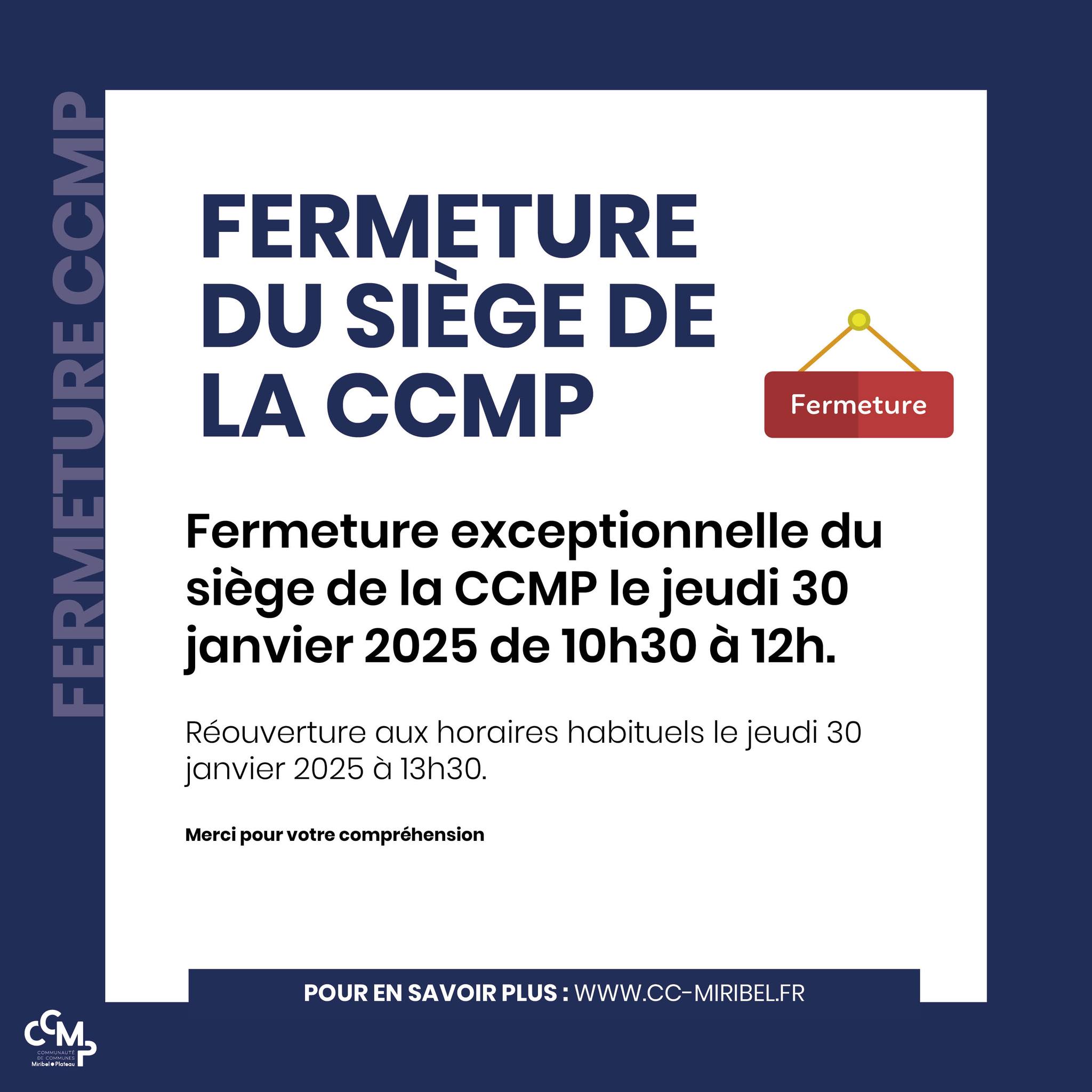 Communauté - #CCMP #Information | 📢 Fermeture exceptionnelle de la CCMP ...