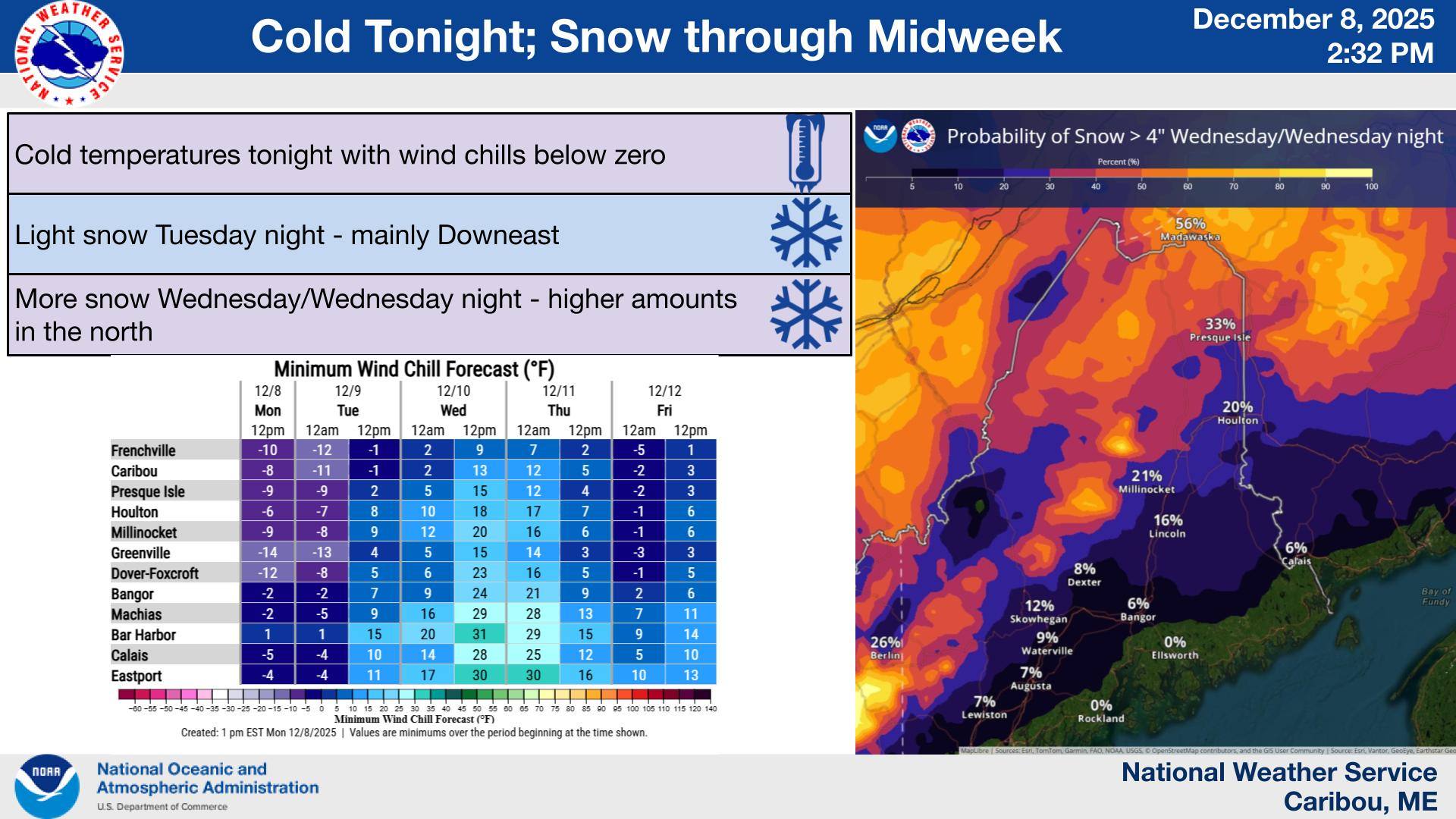 US - Good afternoon! It’s going to be cold tonight. Wind chills will ...