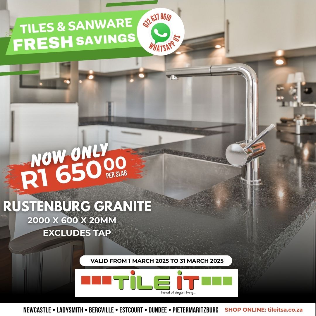 Tile - The rustenburg granite (2000x600x20mm) is the perfect choice for ...