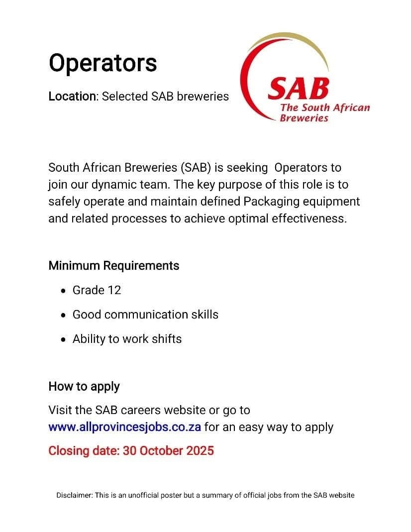 Span - [3 DAYS LEFT] 𝗦𝗔𝗕 𝗼𝗽𝗲𝗿𝗮𝘁𝗼𝗿𝘀 (General Workers) 𝗳𝗼𝗿 November 𝟮𝟬𝟮𝟱 ...