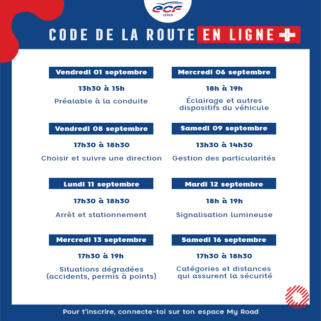 ECF - 🎯 [Objectif Code de la route] 🎯 Voici vos prochaines dates de ...