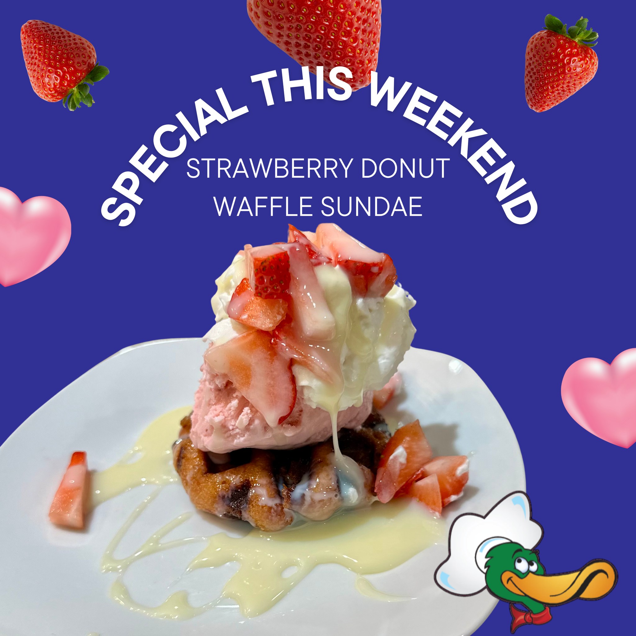 Ducky's - NOW serving... THE famous 'Troy band' strawberry DONUT waffle ...