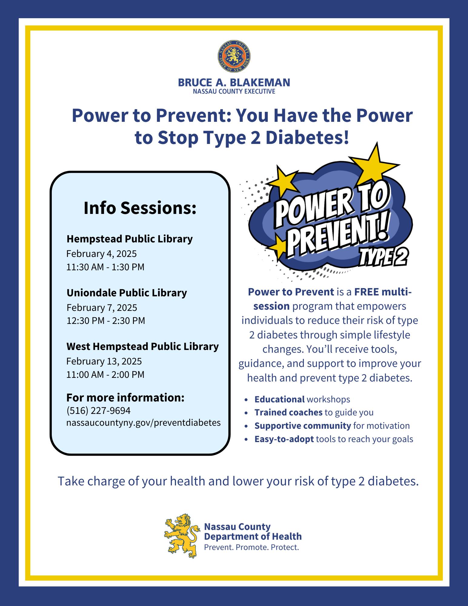 Informational Session - Power to Prevent: Type 2 Diabetes