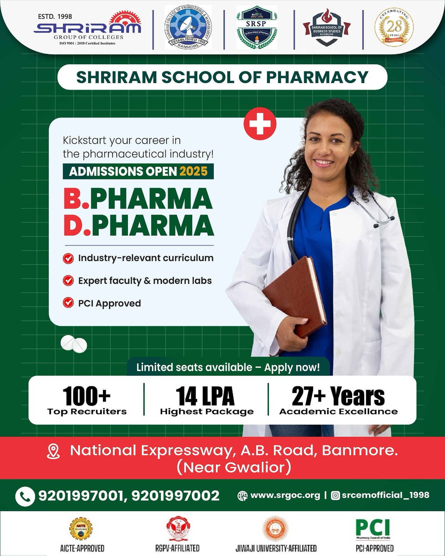 ShriRam - 🎓 Admissions Open 2025 – Shriram School of Pharmacy Unlock a ...
