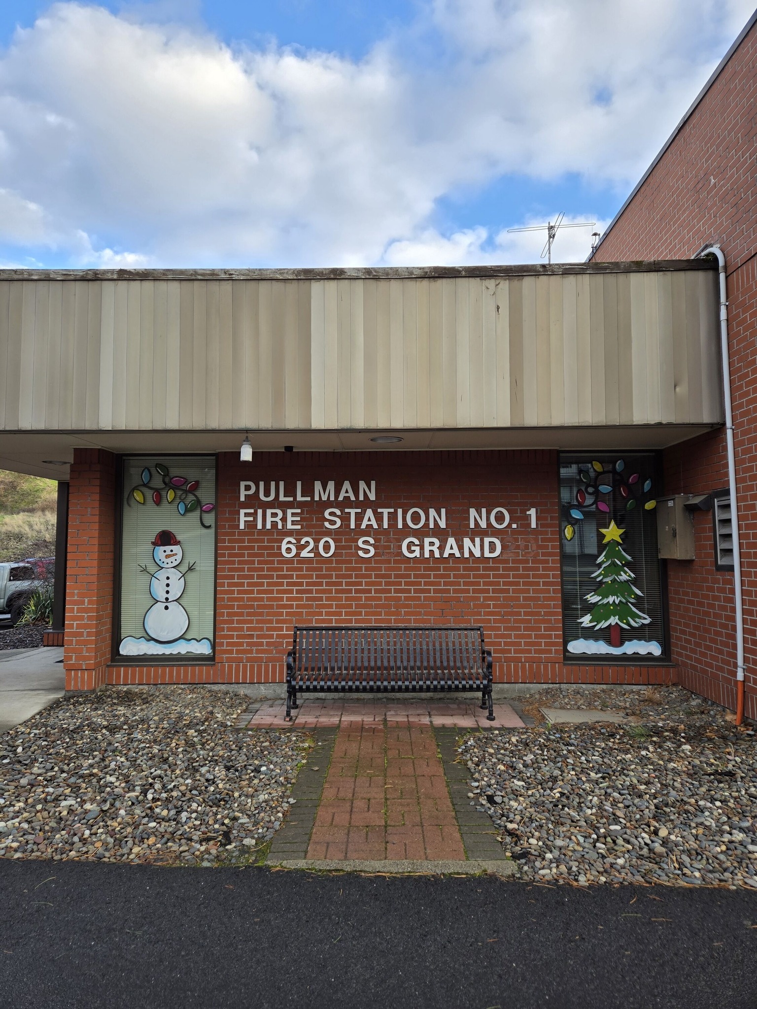 City - A photo of Pullman Fire Station #1 with paintings of a snowman ...