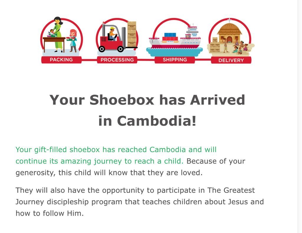 Cranbourne - Our shoe boxes have arrived in Cambodia! | Facebook