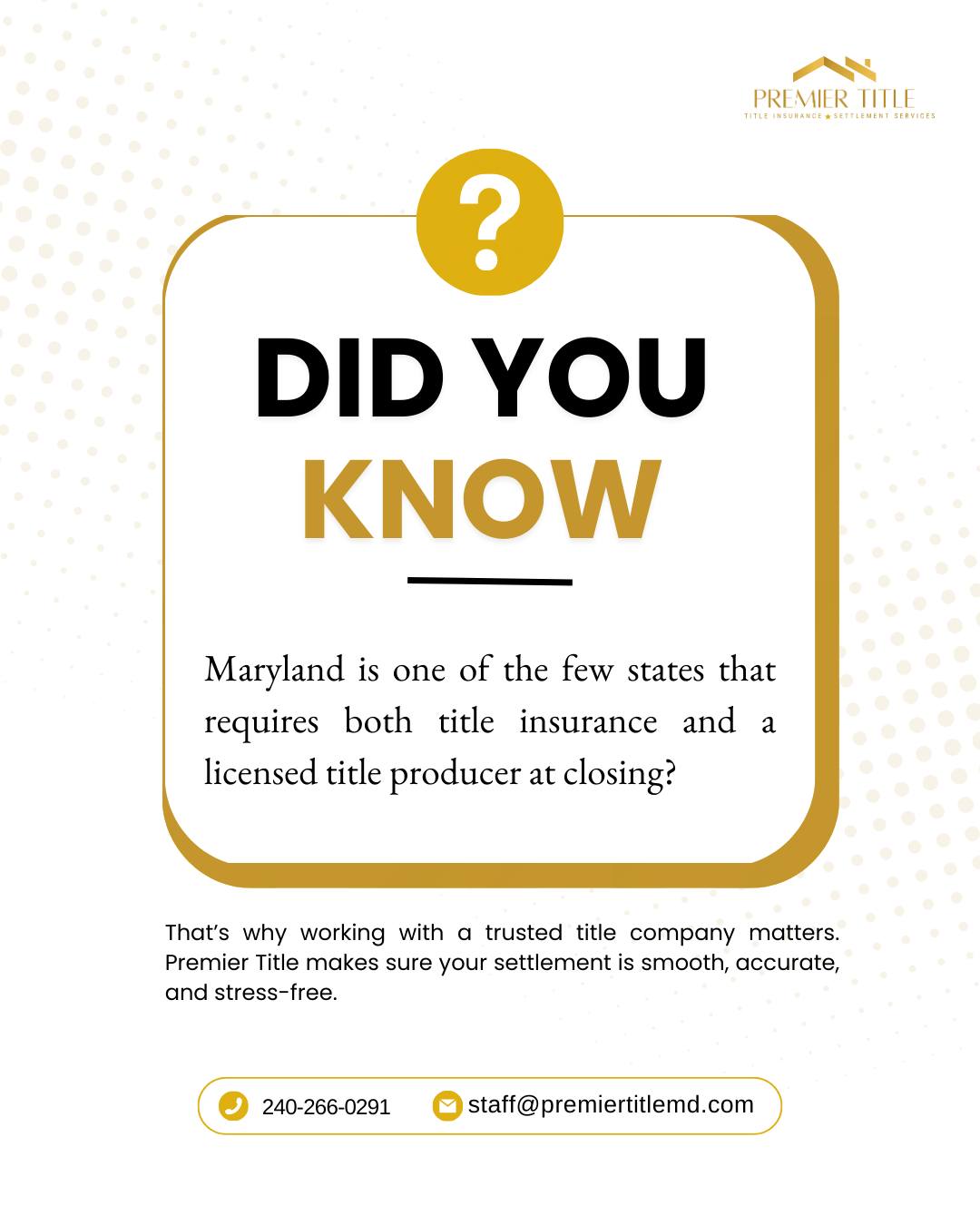 💡 Did you know? Maryland is one of... - Premier Title, LLC | Facebook
