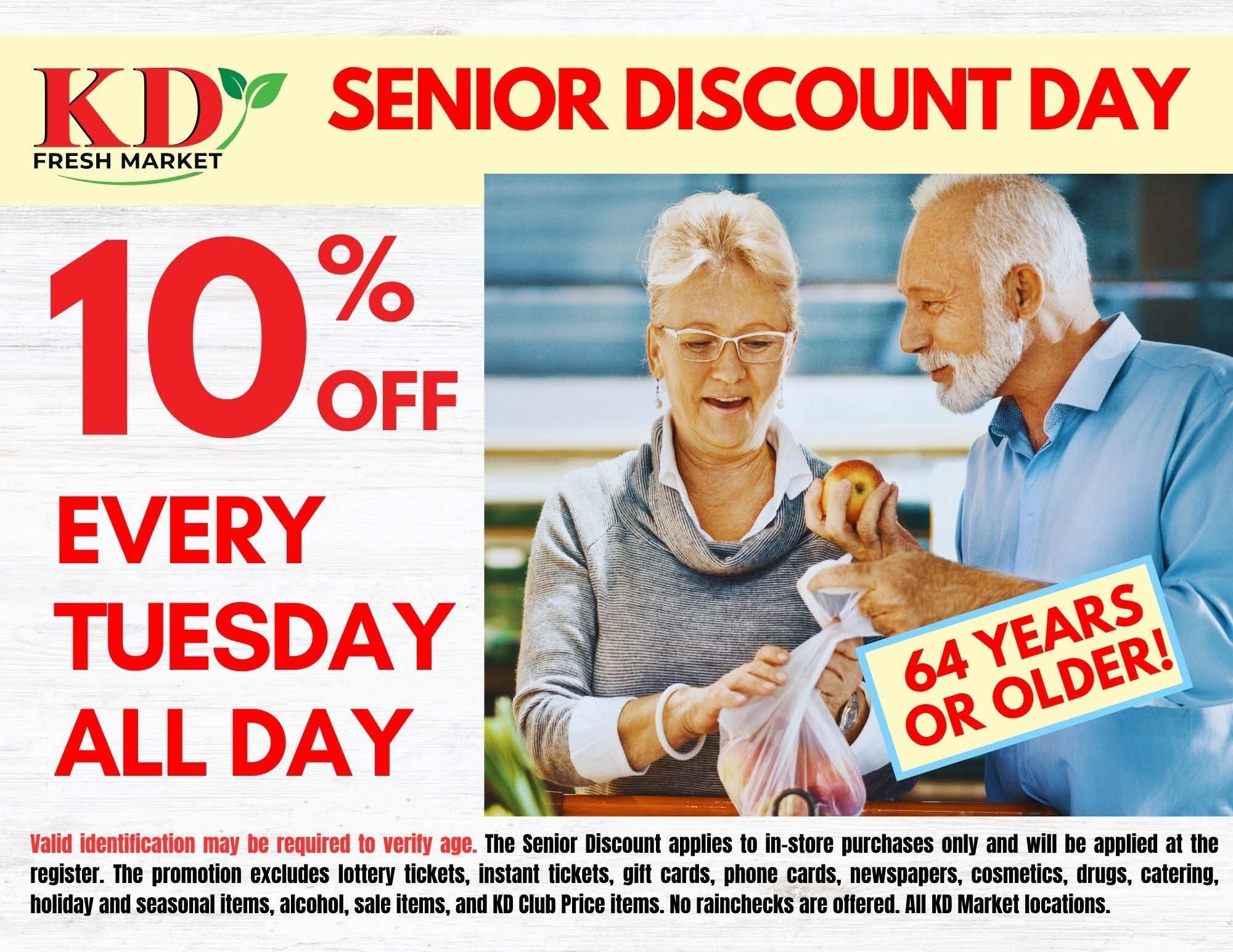 KD - 🛒 Senior Discount Tuesday! 🛒 Every Tuesday, all KD Market ...