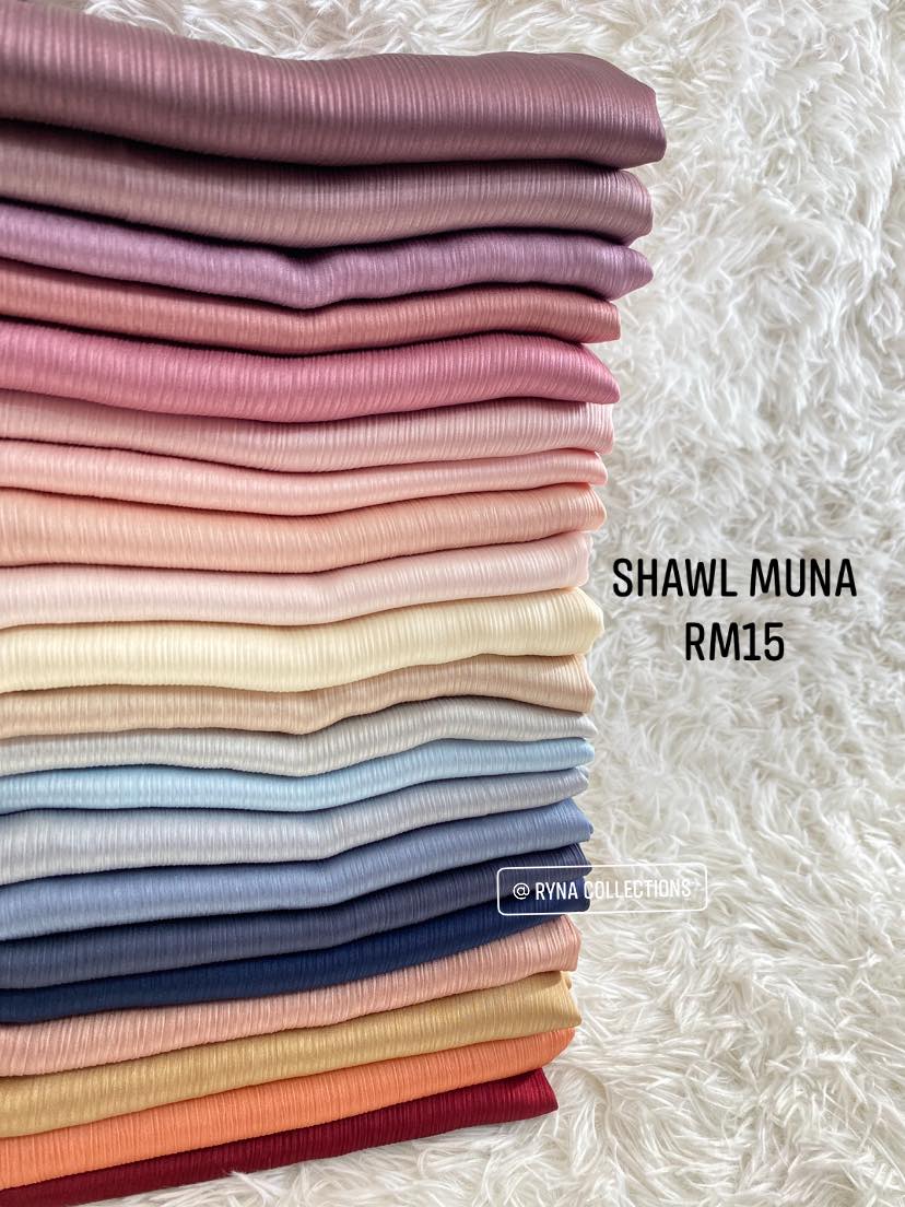 Ryna Collections - READY STOCK ️ ️ ️NEW COLOUR shawl satin muna ☘️Type ...