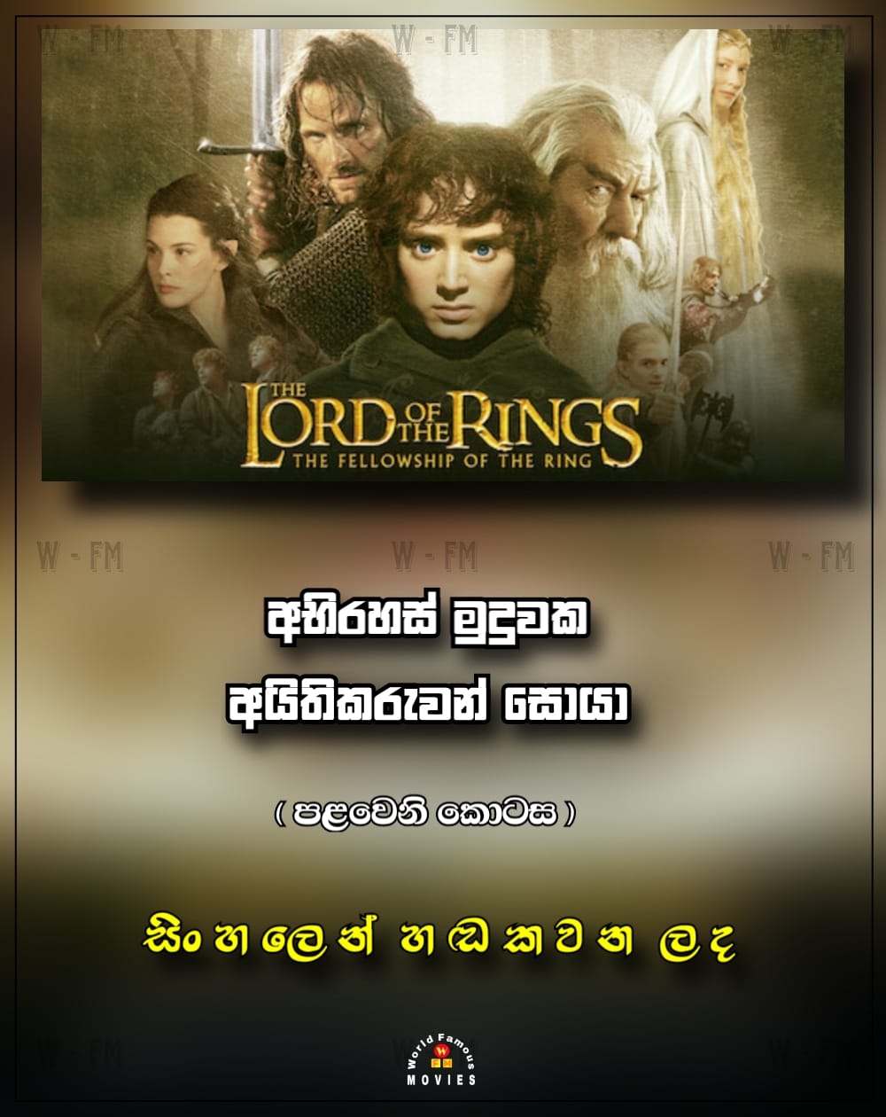 W - FM - The Lord Of The Rings : The Fellowship Of The... | Facebook