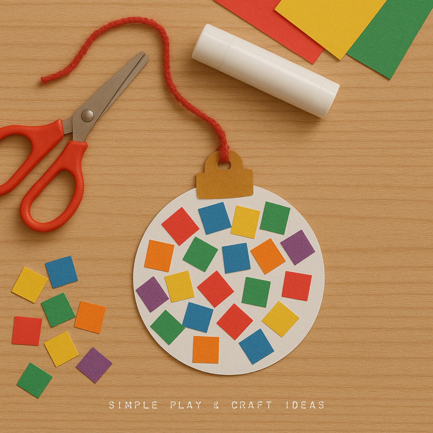 Simple - 🎄A super easy preschooler craft, cut out a Christmas bauble ...
