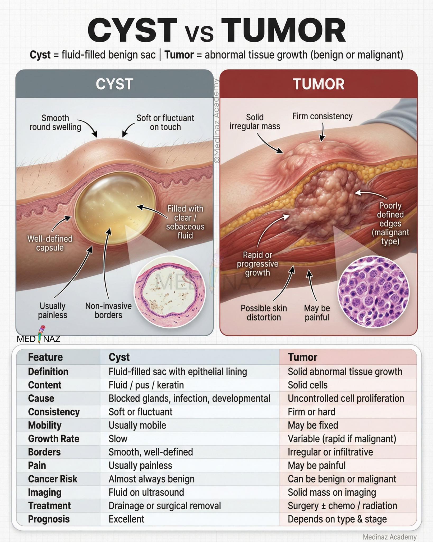 Medinaz - Cyst Vs Tumor points to Remember | Facebook