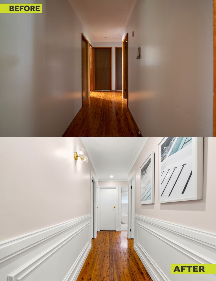 Cherie - 🚪 HALLWAY BEFORE & AFTER 🚪 Before: Dark. Dull. A hallway only ...