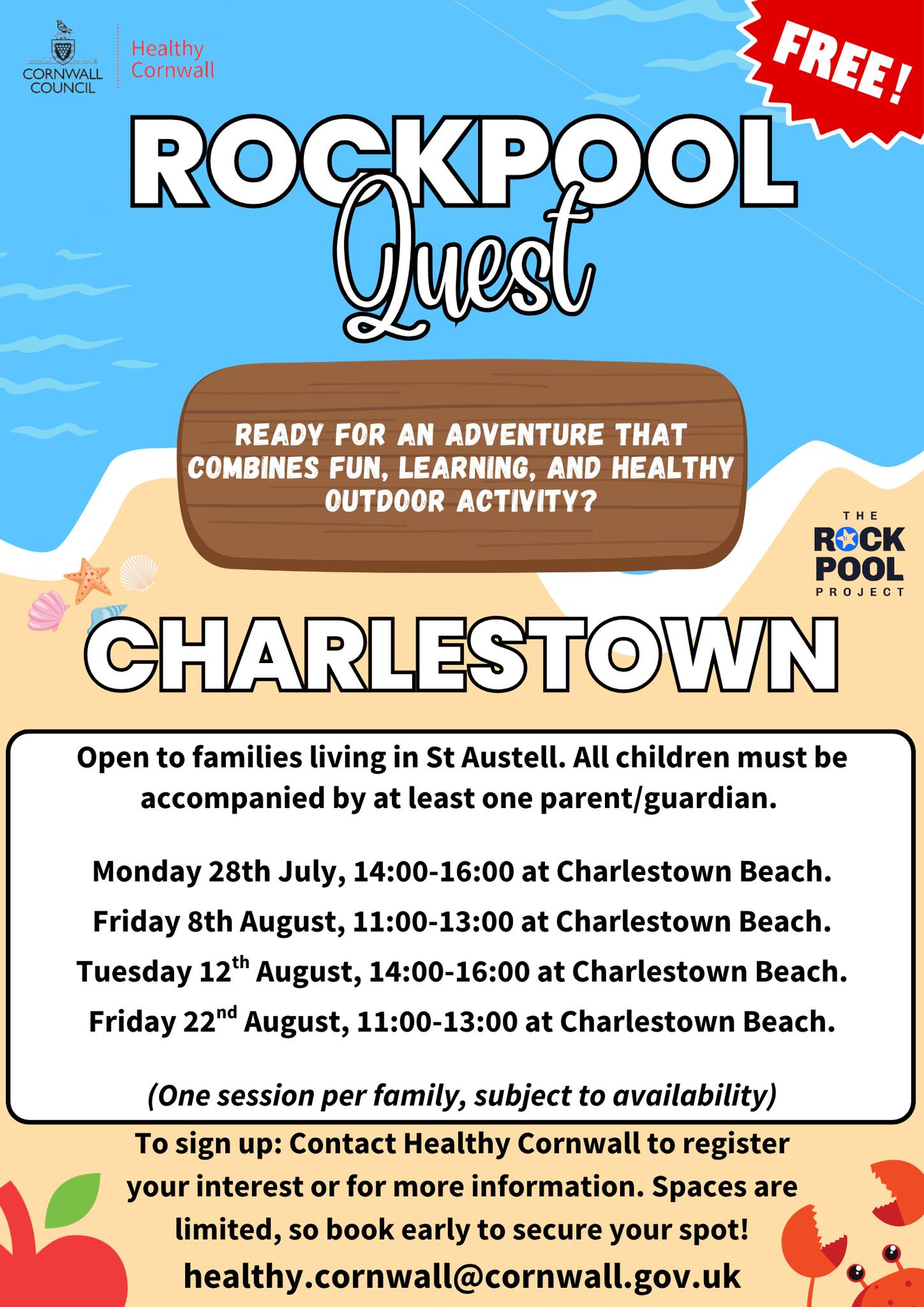 🌊 Our Rockpool Quest events are back! 🍎... - Healthy Cornwall | Facebook